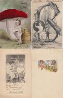 4 db régi, gyerekeket ábrázoló motívumlap