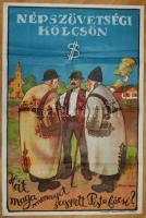 1924 Pólya Tibor: Népszövetségi kölcsön plakát. Kőnyomat. / 
1924 Society of Nations loan. Poster. L...