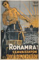 cca 1924 Szociáldemokrata Párt választási plakát. Kőnyomat. /  cca 1924 Socialdemocratic Party. Poster. Lithography 62x95 cm