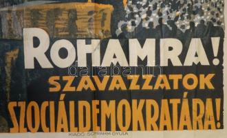 cca 1924 Szociáldemokrata Párt választási plakát. Kőnyomat. / 
cca 1924 Socialdemocratic Party. Post...
