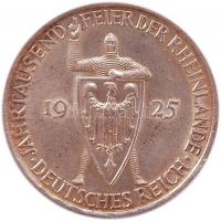 Német Birodalom / Weimari Köztársaság 1925A 5M Ag "Rajna-vidék Millenniumi Ünnepe" T:2 ph....
