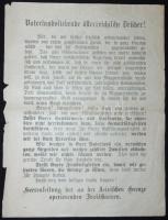 1919 A Héjjas-Prónay féle magyar szabadcsapatok által kiadott falragasz a Burgenlandba betörő osztrák csapatok számára / 1919 Poster from the Hejjas-Pronay free-troops against the Austrian army breaking into Burgenland 25x32 cm