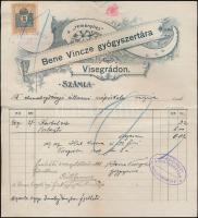 1906 Visegrád Bene Vincze gyógyszertári számla /  1906 Pharmacy invoice