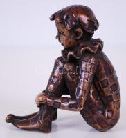 Kutas László (1936-): Kuporgó bohóc. Bronz, jelzett 23/100, m:10 cm, h:10 cm, s:0,7 kg