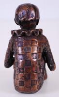 Kutas László (1936-): Kuporgó bohóc. Bronz, jelzett 23/100, m:10 cm, h:10 cm, s:0,7 kg