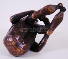 Kutas László (1936-): Kuporgó bohóc. Bronz, jelzett 23/100, m:10 cm, h:10 cm, s:0,7 kg