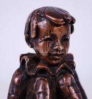 Kutas László (1936-): Kuporgó bohóc. Bronz, jelzett 23/100, m:10 cm, h:10 cm, s:0,7 kg