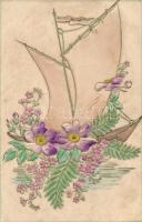 Floral greeting card Emb. (wet damage)