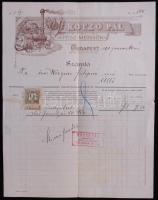 1891 Bp. VIII. Kotzó Pál gépészmérnök fejléces számlája /  Invoice