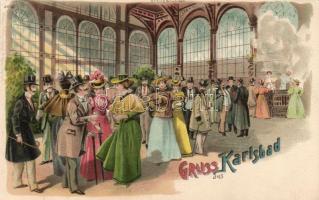 Karlovy Vary Kreuzbrunner, fountain litho