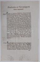 1820 Helytartótanácsi levél I. Ferenc császár hajózásról és kereskedlemről szóló rendeletével Mednyánszky János báró, Bécs-hű főúr, tanácsos, Latinovics János és Barkoczy János helytartótanácsi titkár saját kezű aláírásaival / Ex offo letter of the Governing Council including ship order with autograph signatures 2 p.