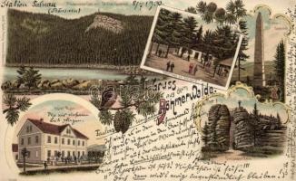 Sumava, Böhmerwald, Hotel Muhr, Stifter monument litho