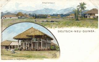 Stephansort, German colonial postcard litho