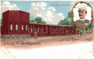 Windhoek commissariat, Mayor Leutwein, German colonial postcard litho