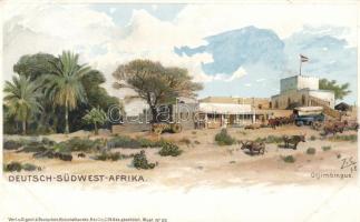 Otjimbingwe, German colonial postcard litho