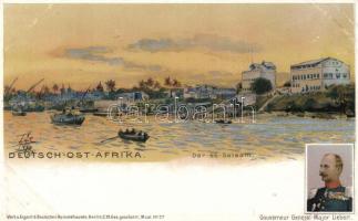 Dar-es-Salaam, Mayor Liebert, German colonial postcard litho