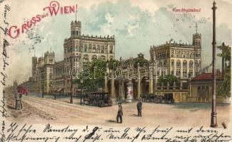 1899 Vienna Nordbahnhof railway station litho