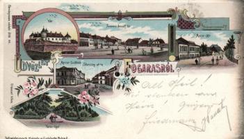 1899 Fogaras with Hotel Mercur litho