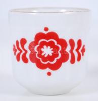 Matricás díszítésű, jelzett Alföldi porcelán pálinkás készlet: egy kulacs és 6db kupica / 
Porcelain...