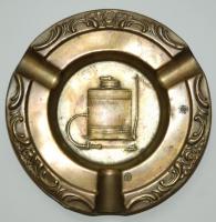 cca 1930 Chaudoir réz reklám hamutál /  Chaudoir vintage brass promo ashtray, d: 14cm