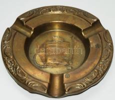 cca 1930 Chaudoir réz reklám hamutál / 
Chaudoir vintage brass promo ashtray, d: 14cm