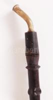 Faragott festett fa pipaszár / 
Carved wooden pipestem, 46cm