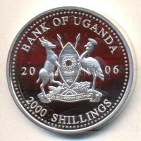 Uganda 2006. 2000Sh Ag "A labdarúgás halhatatlanjainak csarnoka - Brazília 1980-as évek" T...