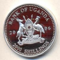 Uganda 2006. 2000Sh Ag "A labdarúgás halhatatlanjainak csarnoka - Anglia 1970-es évek" T:P...