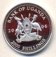 Uganda 2006. 2000Sh Ag "A labdarúgás halhatatlanjainak csarnoka - Anglia 1980-as évek" T:P...