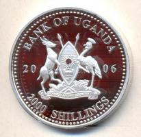 Uganda 2006. 2000Sh Ag "A labdarúgás halhatatlanjainak csarnoka - Brazília 1960-as évek" T...