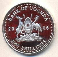 Uganda 2006. 2000Sh Ag "A labdarúgás halhatatlanjainak csarnoka - Brazília 2000-es évek" T...