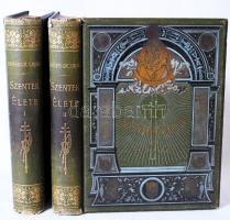 Dedek Crescens Lajos: Szentek élete. Különös tekintettel a magyar szentekre és azokra, kik Magyarországban ősrégi időktől fogva kiváló tiszteletnek örvendenek, valamint a különböző védőszentekre. I.-II. köt. Bp. 1900. Pallas. 620p. + 520p. Rendkívül gazdag szövegközti képanyaggal. Aranyozott, festett kiadói egészvászon-kötésben. A kötés Gottermayer Nándor műhelyében készült. Kis kopásoktól eltekintve jó példány.