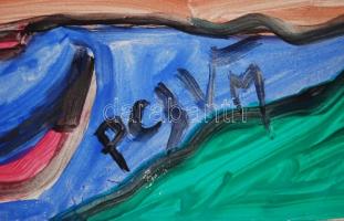 Cs. Németh Miklós jelzéssel: Formák. Olaj, karton, apró gyűrődések, 41×28 cm