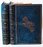 Kossuth Lajos iratai V., VII. kötetek. Komplett. Sajtó alá rendezte Kossuth Ferencz. Bp. 1880-1911. Athenaeum. Aranyozott, festett, dombornyomásos kiadói egészvászon-kötésben. Egyik nagyon laza kötés