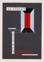 Olvashatatlan jelzéssel: Plakátterv, vegyes technika, papír, paszpartuban, 47×33 cm