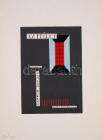 Olvashatatlan jelzéssel: Plakátterv, vegyes technika, papír, paszpartuban, 47×33 cm