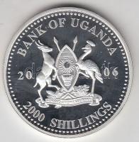 Uganda 2006. 2000Sh Ag "A labdarúgás halhatatlanjainak csarnoka - Spanyolország 1960-as évek&qu...