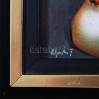 Végvári Tamás (1962-): Pillangó. Olaj, műanyaglemez, jelzett, üvegezett keretben, 26×26 cm