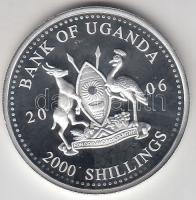 Uganda 2006. 2000Sh Ag "A labdarúgás halhatatlanjainak csarnoka - Belgium 1980-as évek" T:...