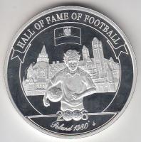 Uganda 2006. 2000Sh Ag "A labdarúgás halhatatlanjainak csarnoka - Lengyelország 1980-as évek" T:PP Uganda 2006. 2000 Shilling Ag "Hall of Fame of football - Poland 1980s" C:PP