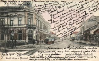 Békéscsaba Vasút utca, Petrányi Gyula bazára, villamosok (ázott / wet damage)