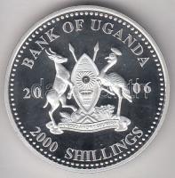 Uganda 2006. 2000Sh Ag "A labdarúgás halhatatlanjainak csarnoka - Mexikó 1980-as évek" T:P...