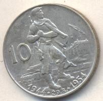 Csehszlovákia 1954. 10K Ag "Szlovák felkelés" T:2 Czechoslovakia 1954. 10 Korun Ag "10th Anniversary - Slovak Unprising" C:XF