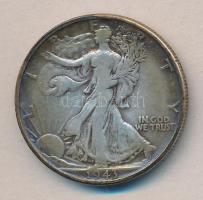Amerikai Egyesült Államok 1943D 1/2$ Ag "Walking Liberty" T:2- USA 1943D 1/2 Dollar Ag "Walking Liberty" C:VF