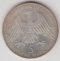 NSZK 1968. 5M Ag "Raiffeisen" T:2 kny.
GFR 1968. 5 Mark Ag "Raiffeisen" C:XF