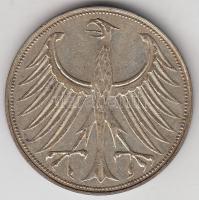 NSZK 1966D 5M Ag T:2-
GFR 1966D 5 Mark Ag C:VF