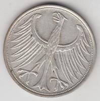 NSZK 1956J 5M Ag T:2-
GFR 1956J 5 Mark Ag C:VF