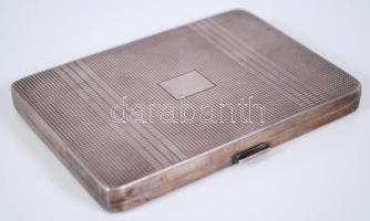 Ezüst (Ag.) cigarettatárca, jelzett, 8×12 cm / Silver art-deco cigarette-box 157 g