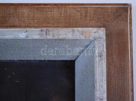 Simon János (1945-): Erdei út. Olaj, farost, jelzett, üvegezett keretben, 75×61 cm