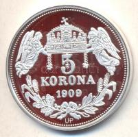 DN "Királyi koronák / 1909 5K - Ferenc József" Ag emlékérem (20g/0.999/38,61mm) T:PP Tanús...